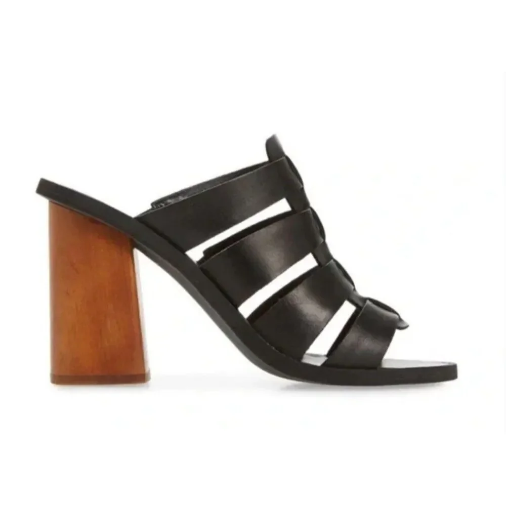 Nordstrom TREASURE & BOND Aleeya Block Heeled Slide Sandals 11 Leather Mules